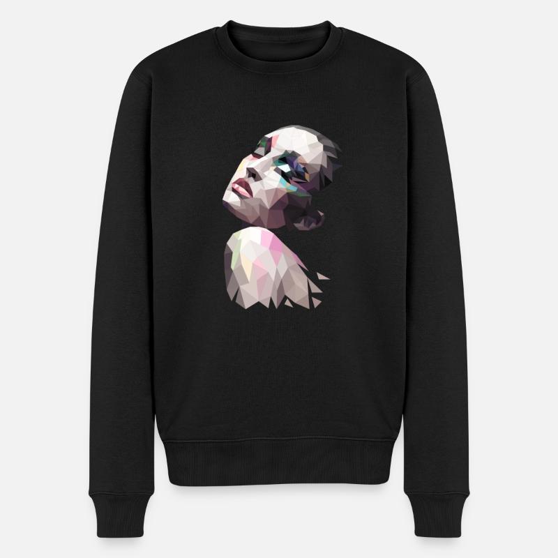 Abstraktes Frauen Model Design - Männer Premium Bio Pullover - Schwarz