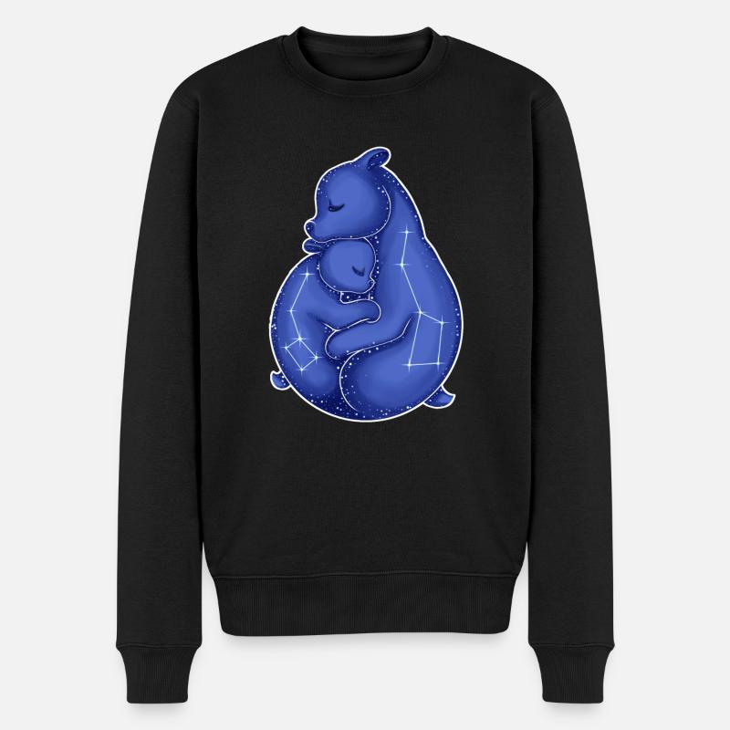 Sternbild - kleiner Bär und großer Bär - Männer Premium Bio Pullover - Schwarz