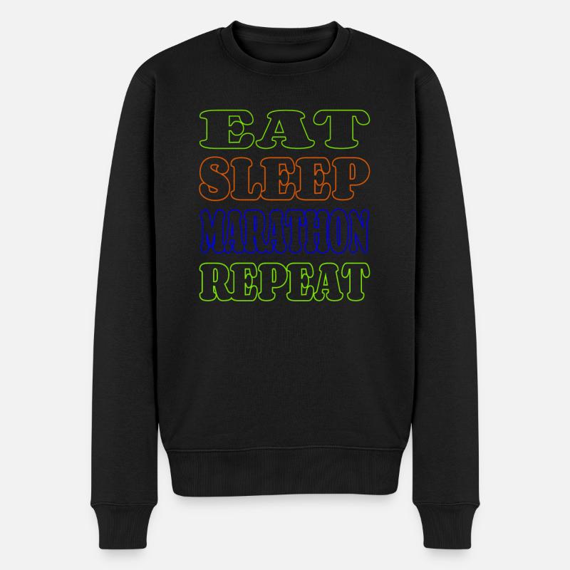 Eat sleep marathon repeat - Pull Premium bio Homme - noir