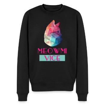 Meowmi Laster - Männer Premium Bio Pullover - Schwarz - Vorne - Nico (187cm)