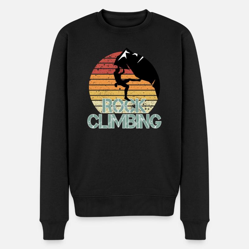 Felsklettern - Männer Premium Bio Pullover - Schwarz