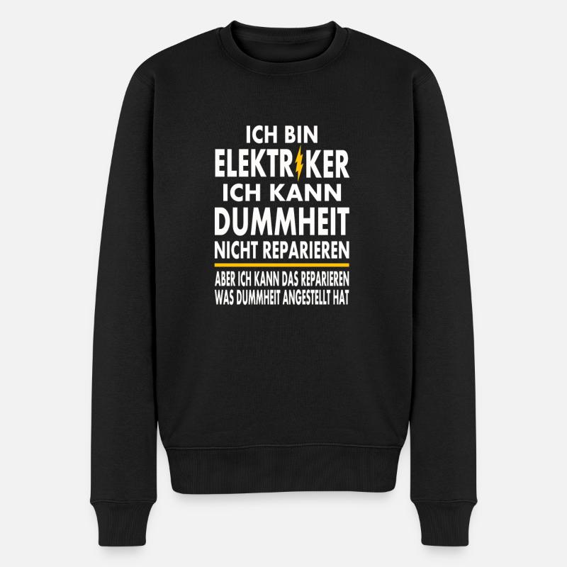 Ich bin Elektriker - Männer Premium Bio Pullover - Schwarz