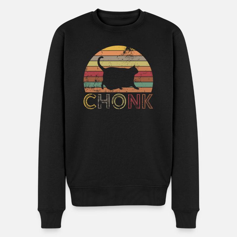 Chonk Cat - Männer Premium Bio Pullover - Schwarz