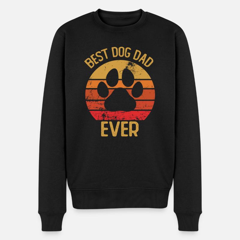 Meilleur chien papa jamais - Pull Premium bio Homme - noir