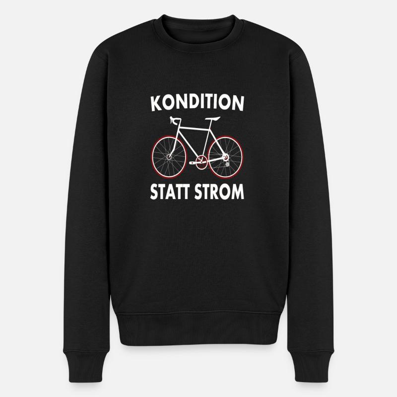 Kondition statt Strom - Männer Premium Bio Pullover - Schwarz