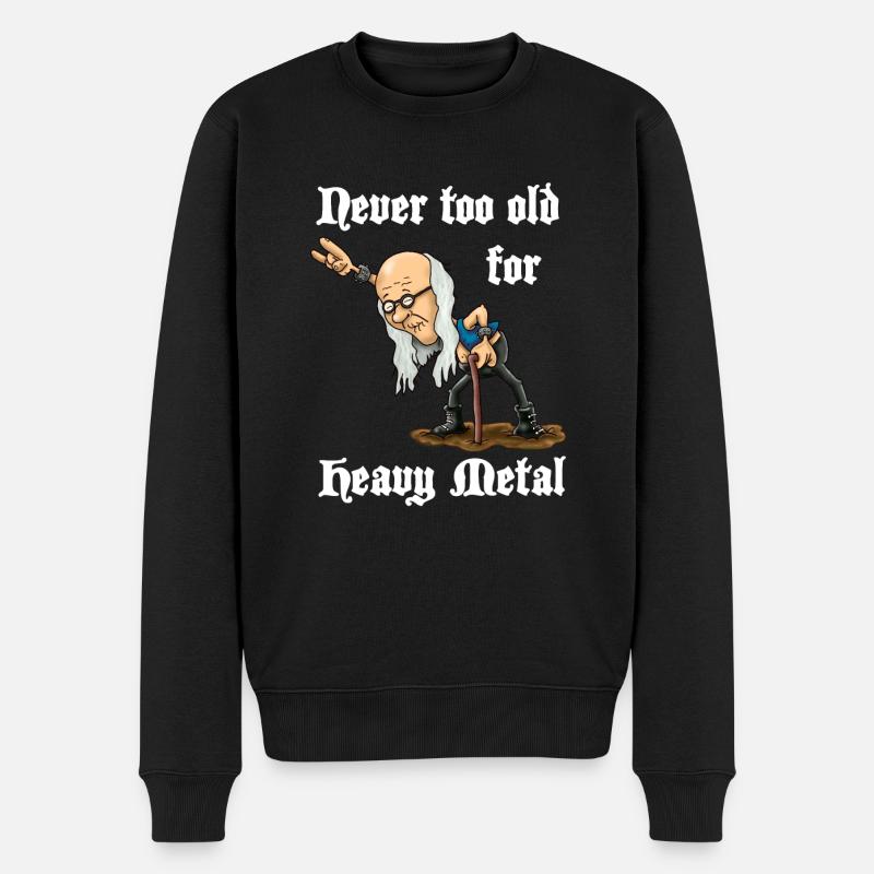 Heavy Metal Opa - Männer Premium Bio Pullover - Schwarz