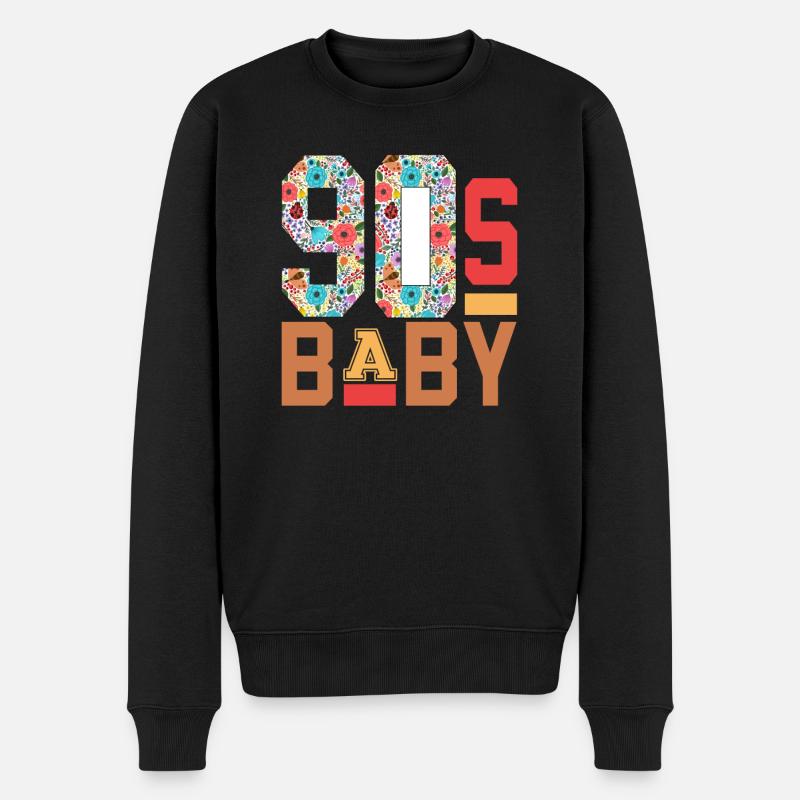 90er Baby - Männer Premium Bio Pullover - Schwarz