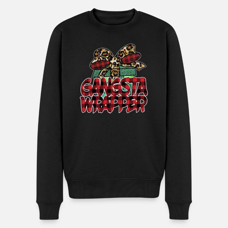 Gangsta Wrapper - Männer Premium Bio Pullover - Schwarz