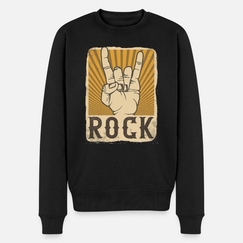 Rock 'n' Roll - Männer Premium Bio Pullover - Schwarz