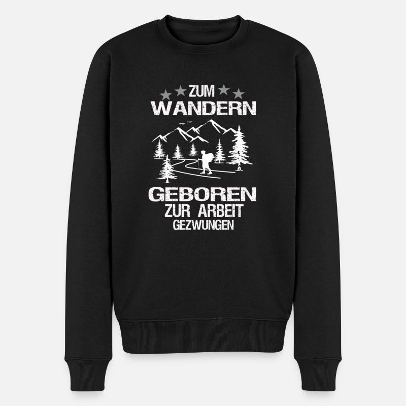 Wandern Geschenk - Männer Premium Bio Pullover - Schwarz