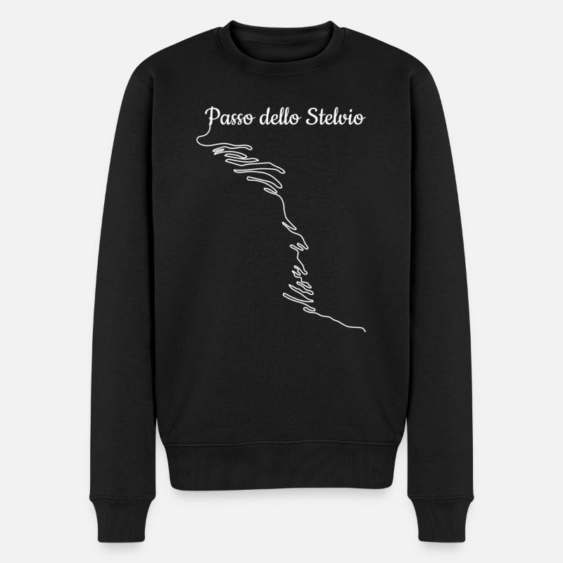 Stelvio Motorrad Bike Geschenk - Männer Premium Bio Pullover - Schwarz
