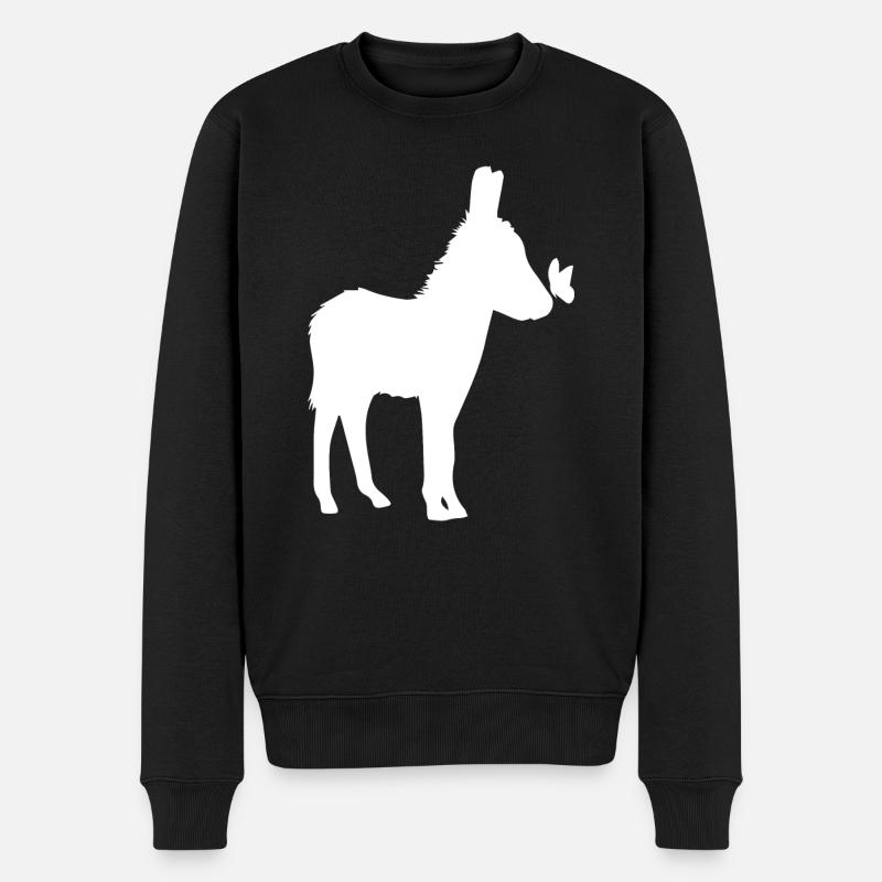 Donkey Esel - Männer Premium Bio Pullover - Schwarz