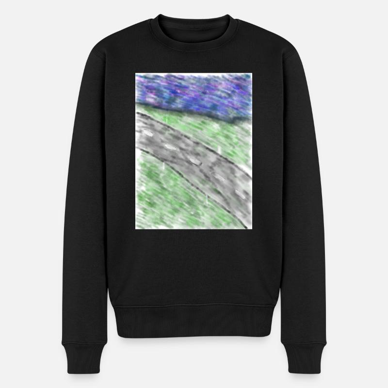 Straße am Meer - Männer Premium Bio Pullover - Schwarz