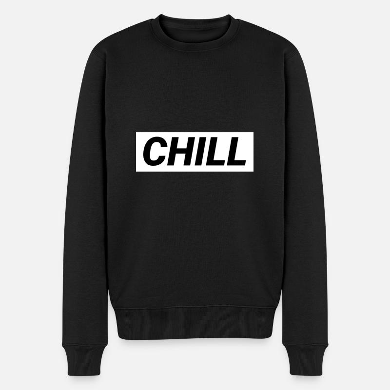 Chill doch - Männer Premium Bio Pullover - Schwarz