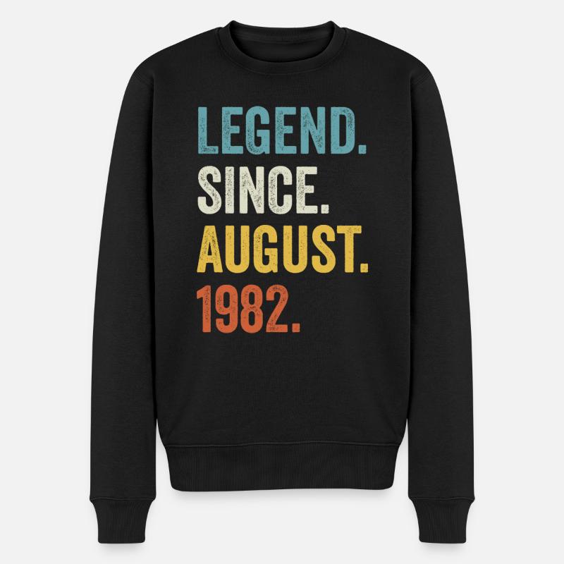 Legend Since August 1982 40. Geburtstag - Männer Premium Bio Pullover - Schwarz