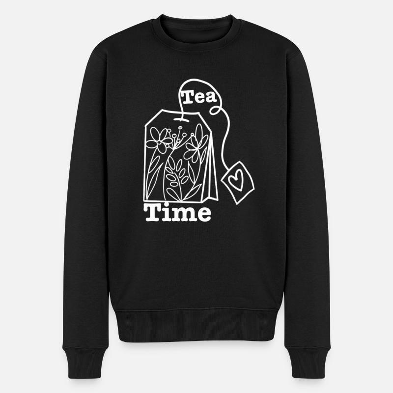 Tee - Männer Premium Bio Pullover - Schwarz