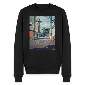 Vintage 90er Jahre Japan Schulfahrt Malerei Japan Liebhaber - Männer Premium Bio Pullover - Schwarz - Vorne - Nico (187cm)