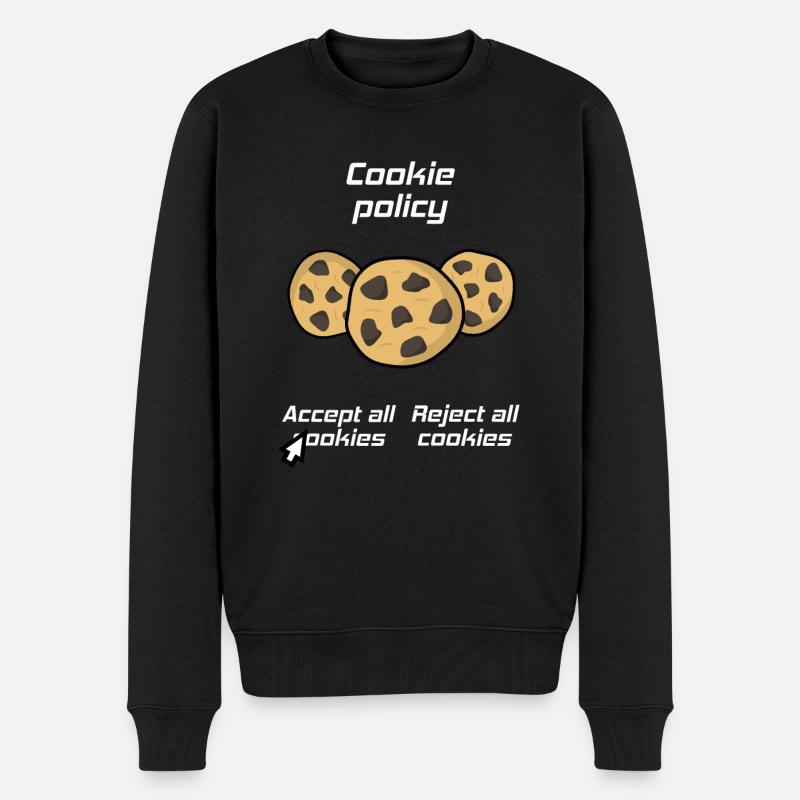 Cookie-Richtlinie, Cookies akzeptieren Witz - Männer Premium Bio Pullover - Schwarz