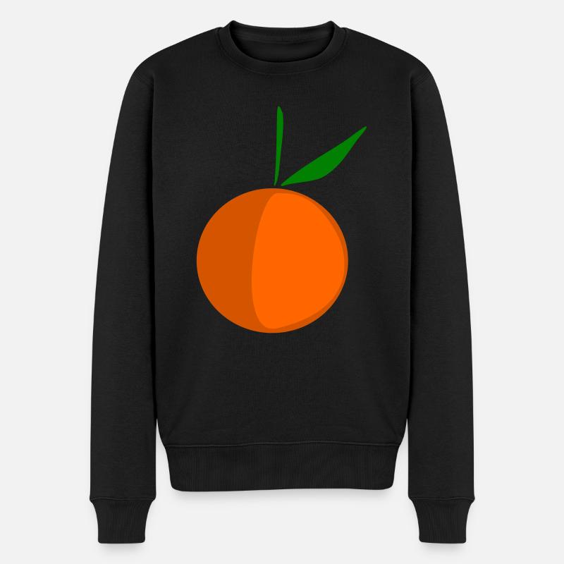 Orange - Männer Premium Bio Pullover - Schwarz