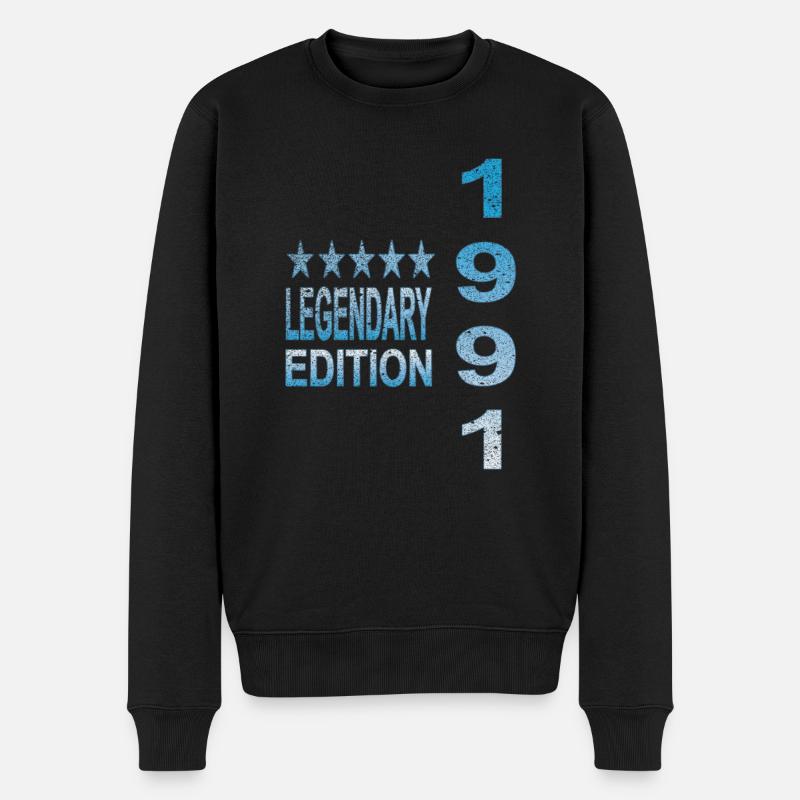 Legendary 1991 Edition - Männer Premium Bio Pullover - Schwarz
