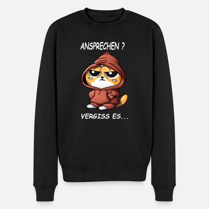 Ansprechen - Vergiss es Kaffee Spruch Katzen - Männer Premium Bio Pullover - Schwarz