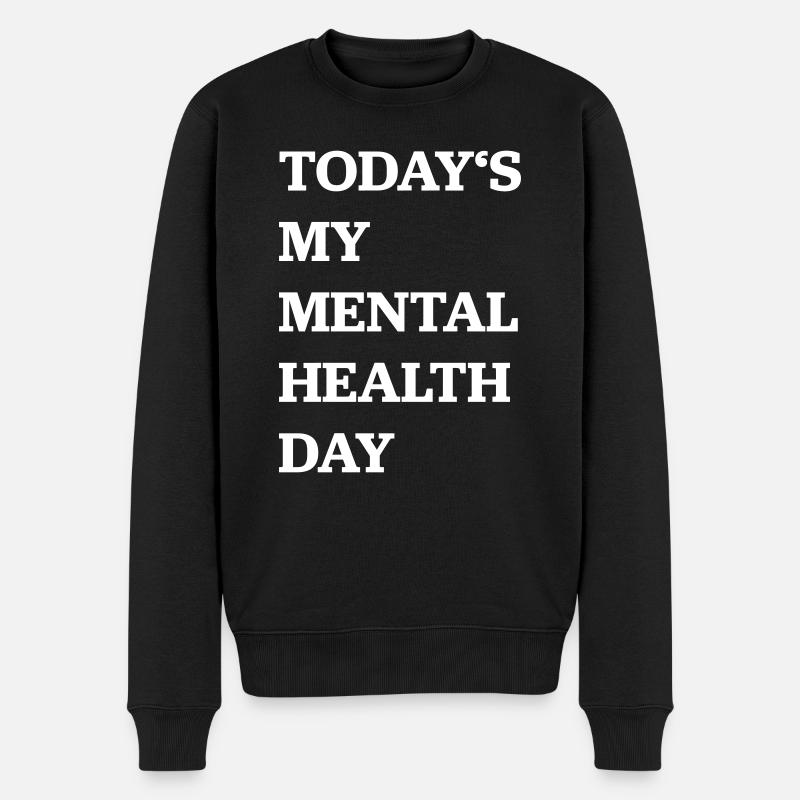 mentale Gesundheit - Männer Premium Bio Pullover - Schwarz