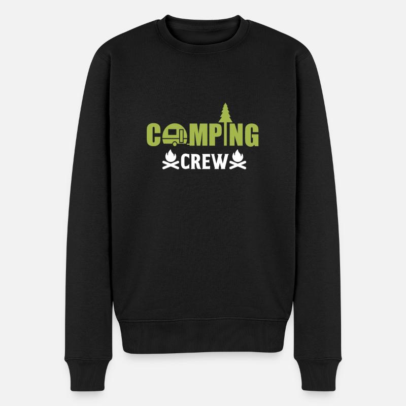 Team Camping Crew Urlaub - Männer Premium Bio Pullover - Schwarz