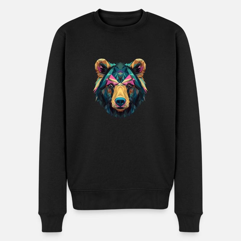 Polygon Bär - Männer Premium Bio Pullover - Schwarz