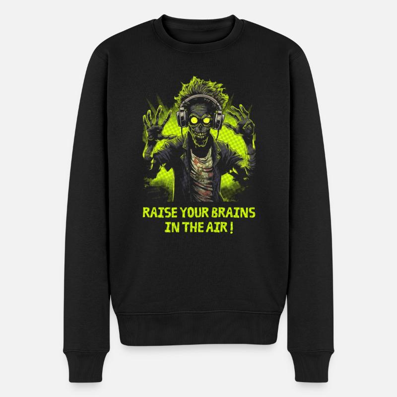 Zombie DJ - Männer Premium Bio Pullover - Schwarz