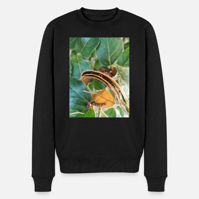 Marienkäfer in Blättern - Männer Premium Bio Pullover - Schwarz