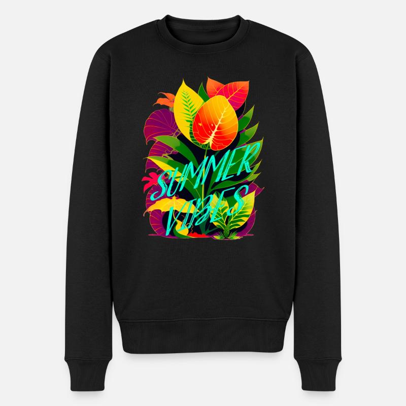 SUMMER VIBES - Männer Premium Bio Pullover - Schwarz