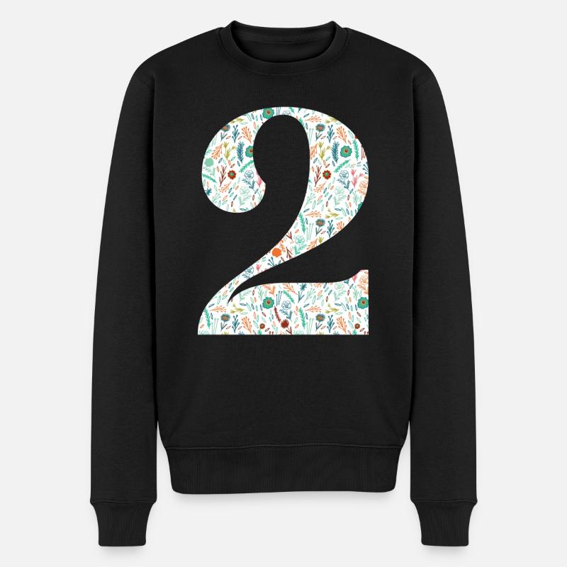 2. Florales Jubiläum - Männer Premium Bio Pullover - Schwarz