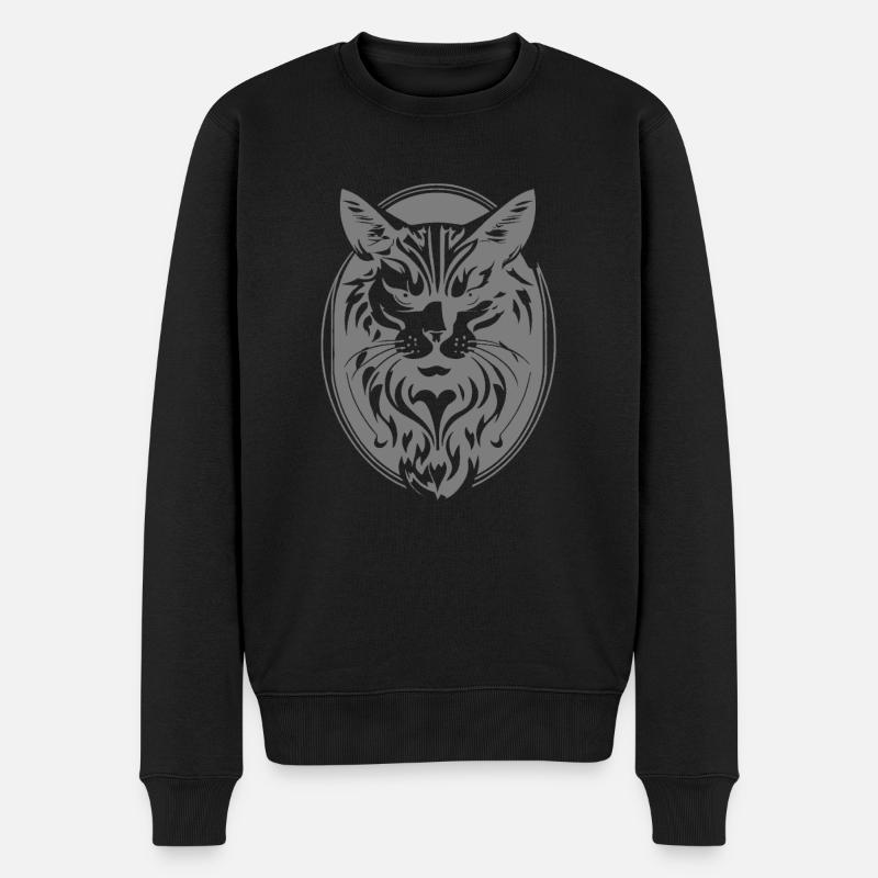 Power cat blanc - Pull Premium bio Homme - noir
