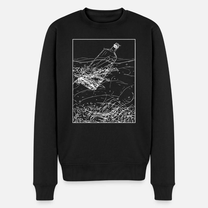 Message dans une bouteille - Pull Premium bio Homme - noir
