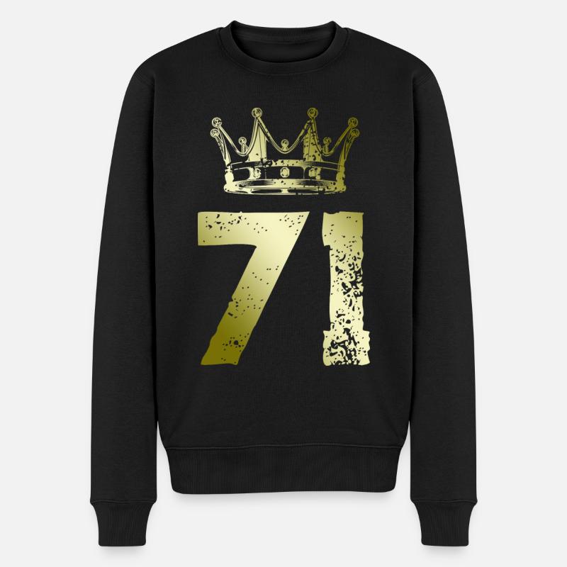 71 Couronne numérique - Pull Premium bio Homme - noir