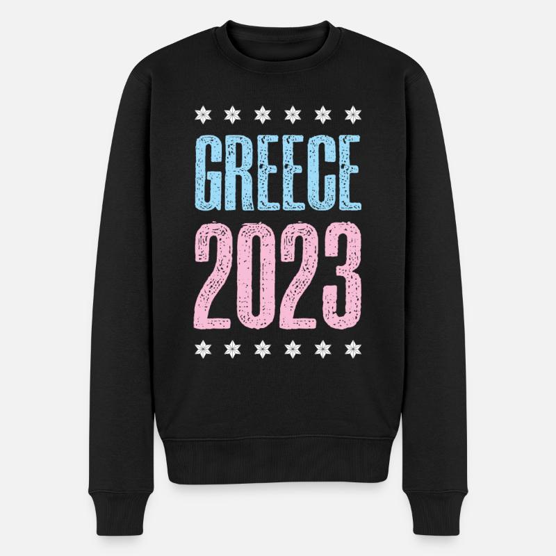 Greece 2023 - Männer Premium Bio Pullover - Schwarz