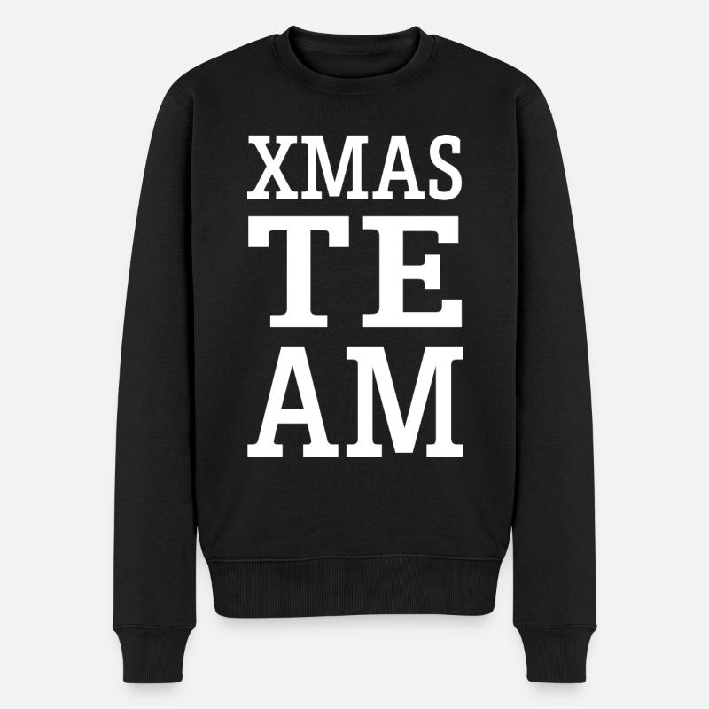 Xmas Team Weihnachten - Männer Premium Bio Pullover - Schwarz