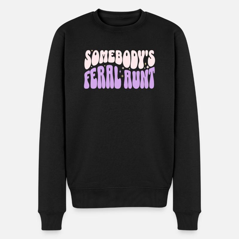 Die wilde Tante von jemandem - Männer Premium Bio Pullover - Schwarz
