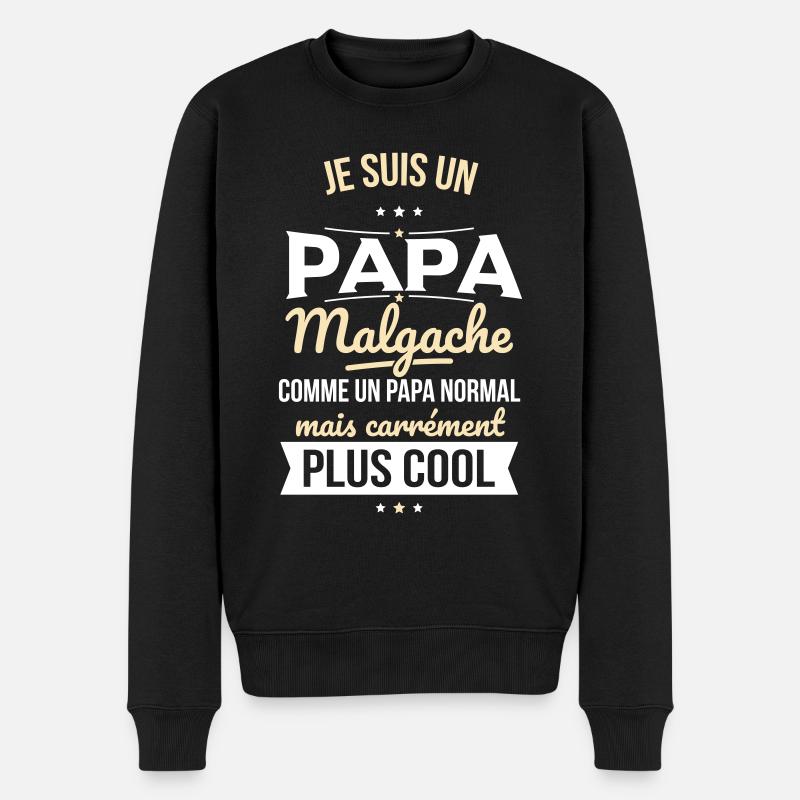 Papa Malgache comme un papa normal plus cool - Pull Premium bio Homme - noir