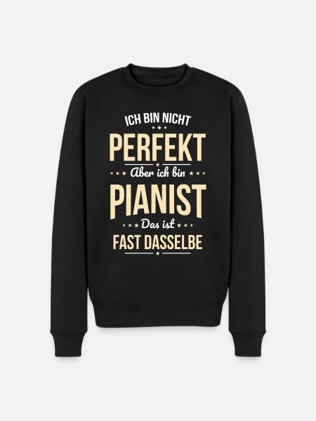 Jeg er ikke perfekt, men jeg er pianist - Økologisk premium-sweatshirt til mænd - sort