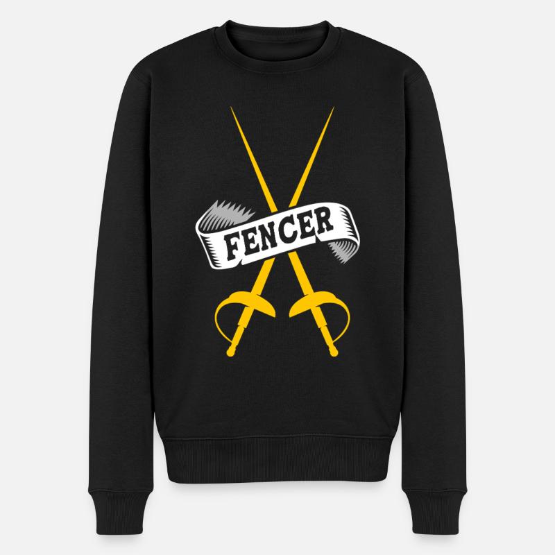 Fechten - Männer Premium Bio Pullover - Schwarz