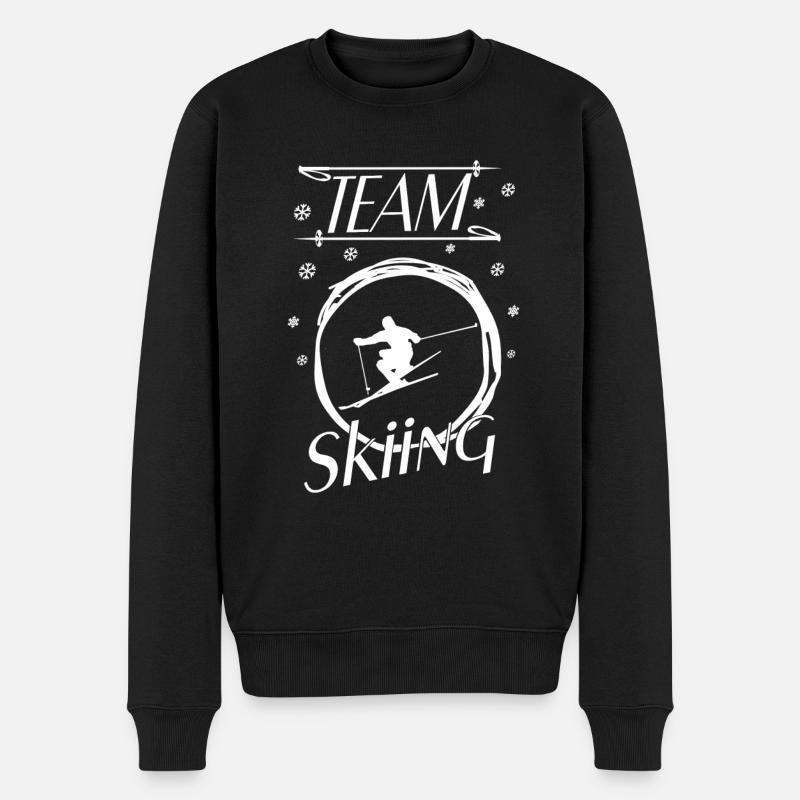 Ski Skiing Team Skiing - Männer Premium Bio Pullover - Schwarz