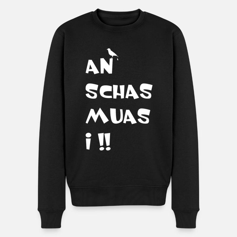 An Schas muas i - Männer Premium Bio Pullover - Schwarz