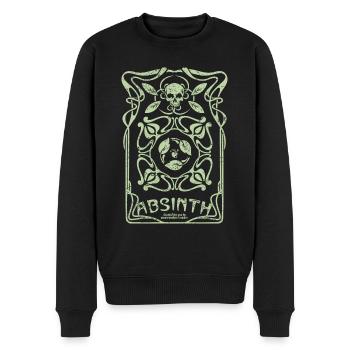 Absinth T Shirt La Fée Verte Art Nouveau Shabby - Männer Premium Bio Pullover - Schwarz - Vorne - Nico (187cm)