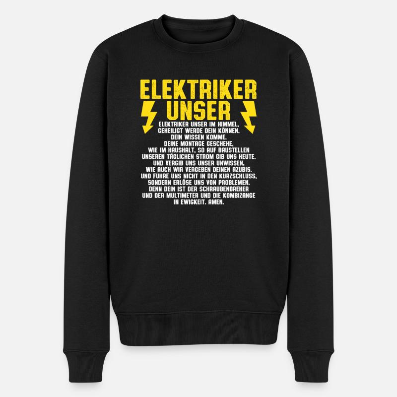 Elektriker Unser Gebet - Männer Premium Bio Pullover - Schwarz