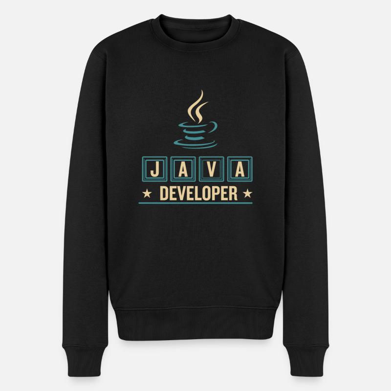 Java Developer Coffee Kaffee - Männer Premium Bio Pullover - Schwarz