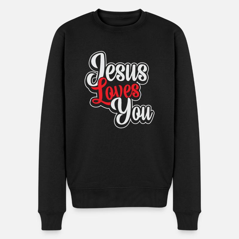 Jésus Loves You - Pull Premium bio Homme - noir