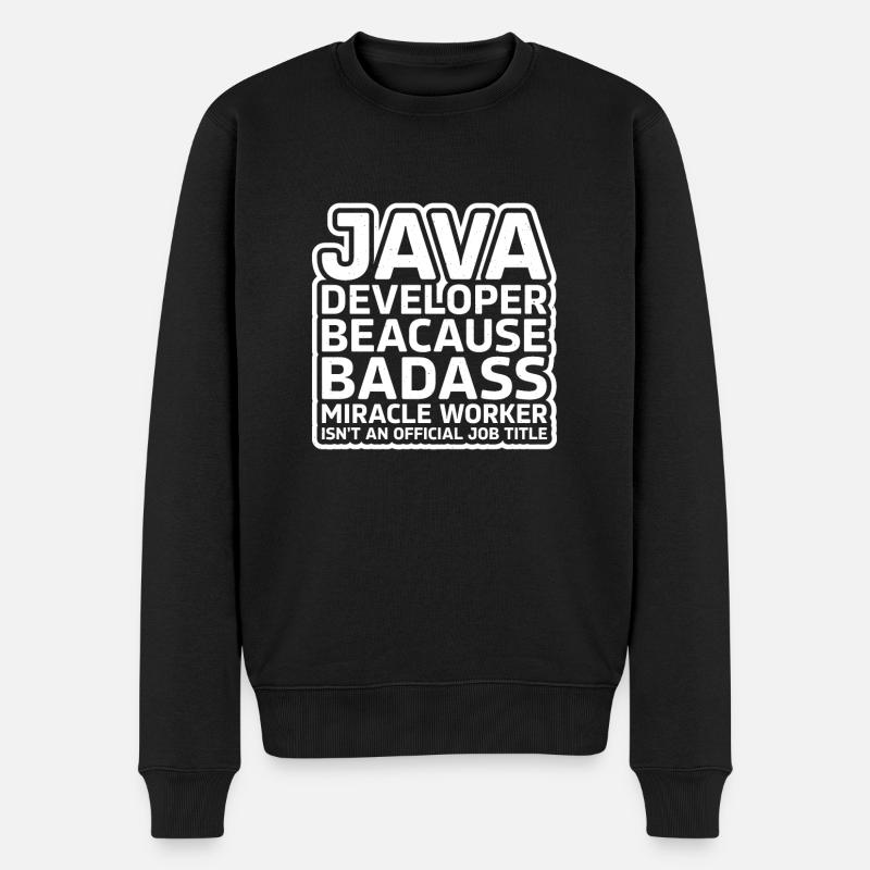 Java Developer Badass - Pull Premium bio Homme - noir