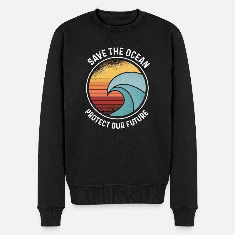 Save the Ocean - Männer Premium Bio Pullover - Schwarz