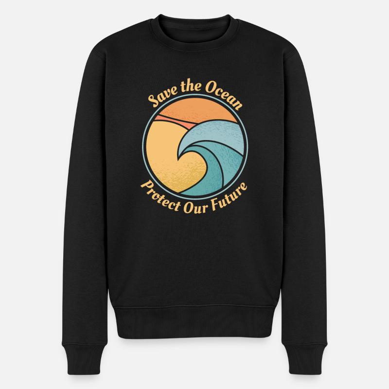 Save the Ocean - Männer Premium Bio Pullover - Schwarz